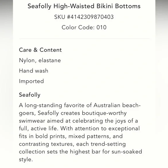 Seafolly NWT Sz 10 (US) gorgeous eyelet bandeau (w/strap) & hi-waist bikini - Picture 11 of 15